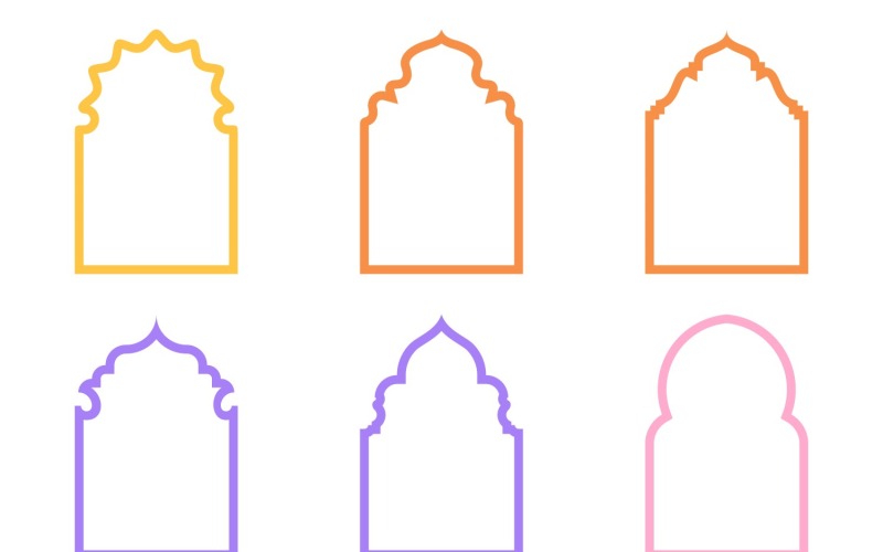 Islamic Arch Design Bold Line Set 6 - 24