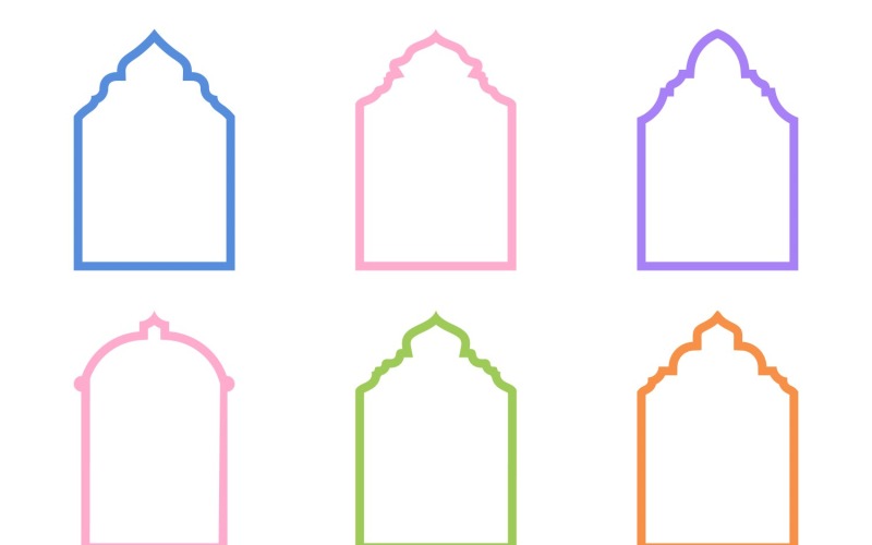 Islamic Arch Design Bold Line Set 6 - 28