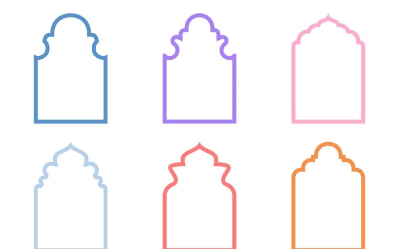 Islamic Arch Design Bold Line Set 6 - 29