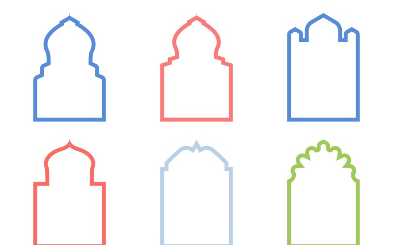 Islamic Arch Design Bold Line Set 6 - 31
