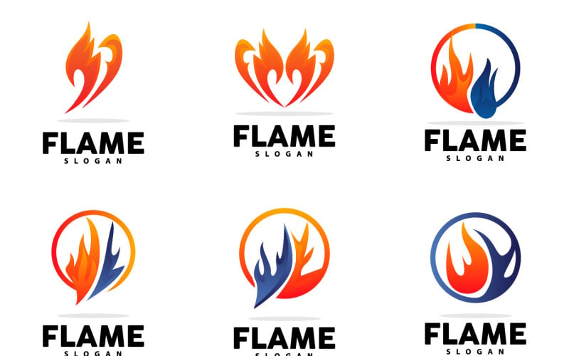 Logo červeného plamene Hořící oheň VectorV4