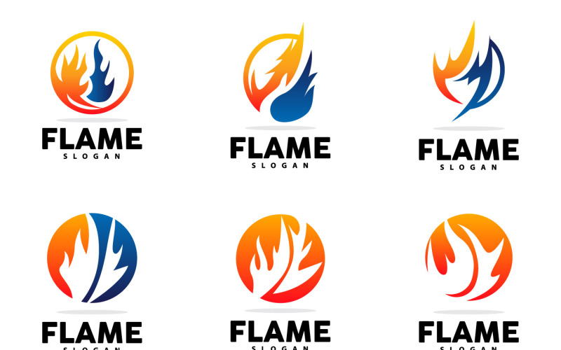 Logotipo de chama vermelha queimando fogo VectorV6