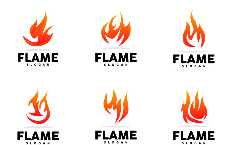 Red Flame Logo Burning Fire VectorV1