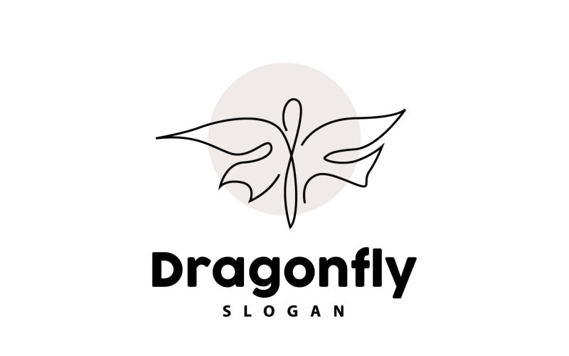 Dragonfly Logo Flying Animal Vector Minimalistic DesignV1