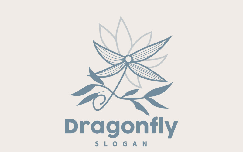 Dragonfly Logo Flying Animal Vector Minimalistisch DesignV10