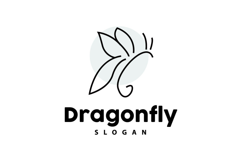 Dragonfly Logo Flying Animal Vector Minimalistisch DesignV4