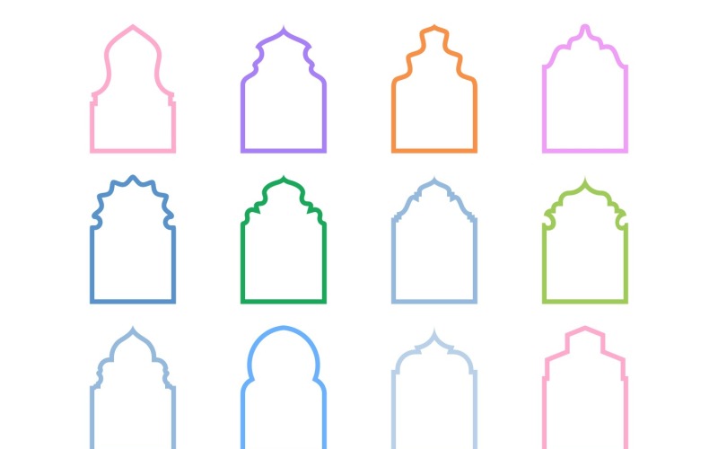 Islámský oblouk Design Bold Line Set 12 - 16