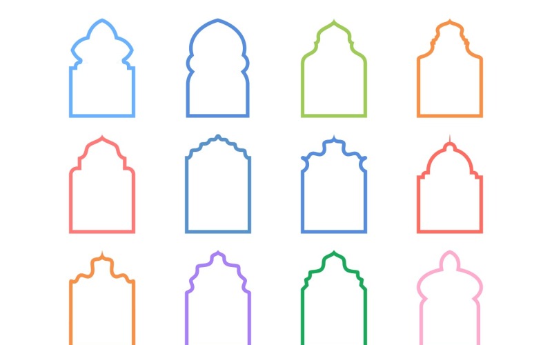 Islamic Arch Design Bold Line Set 12 - 3
