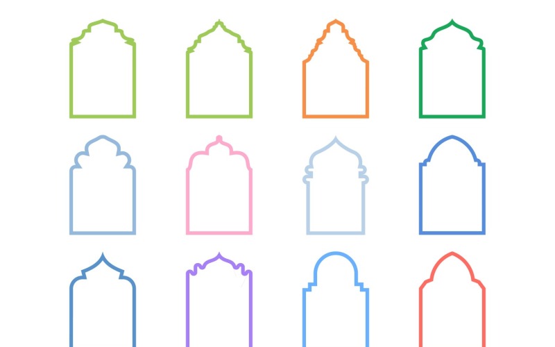 Islamic Arch Design Bold Line Set 12 - 5