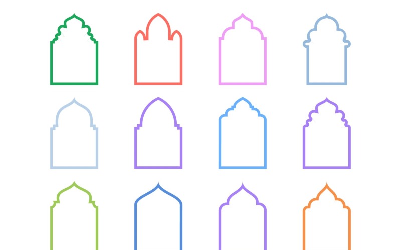 Islamic Arch Design Bold Line Set 12 - 6