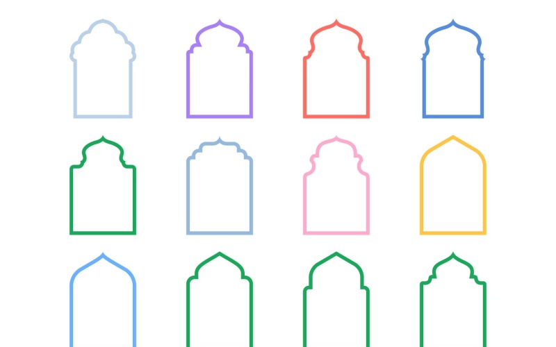 Islamic Arch Design Bold Line Set 12 - 7