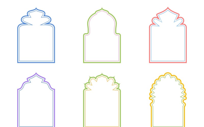 Linhas duplas de design de arco islâmico Conjunto 6 - 10