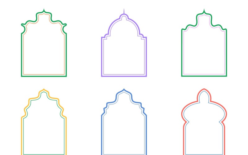 Islamic Arch Design dvojité linie Sada 6 - 11