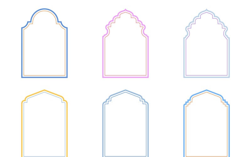 Islamic Arch Design dubbla linjer Set 6 - 17