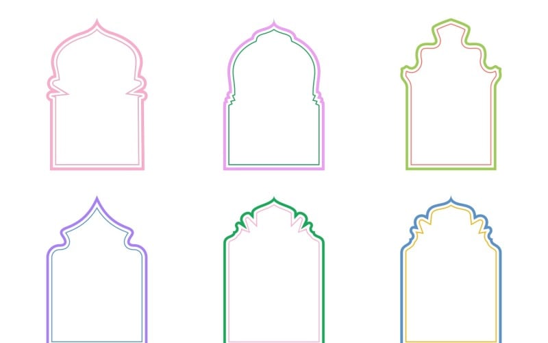 Islamisches Bogendesign Doppellinien Set 6 - 18