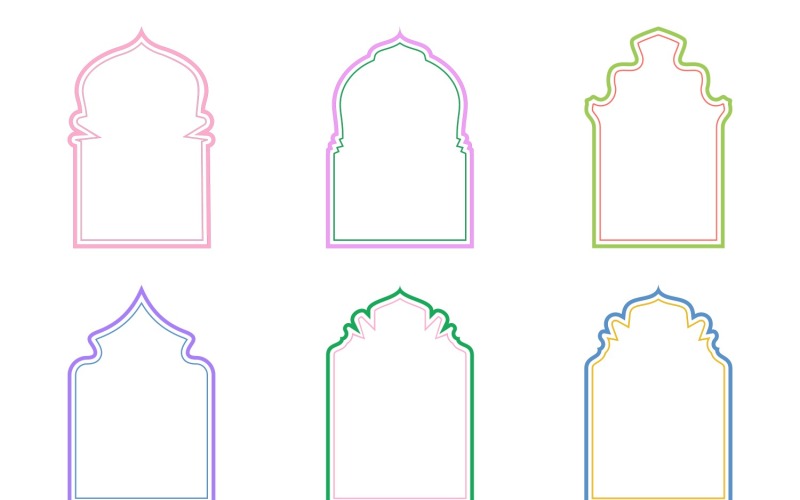 Islamic Arch Design dubbla linjer Set 6 - 18