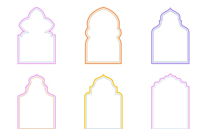 Linee doppie di design dell'arco islamico Set 6 - 3