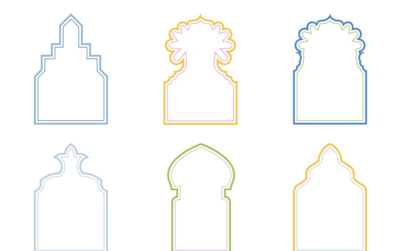 Ensemble de lignes doubles de conception d'arc islamique 6 à 4