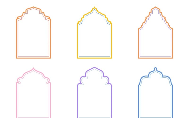 Linee doppie di design dell'arco islamico Set 6 - 5