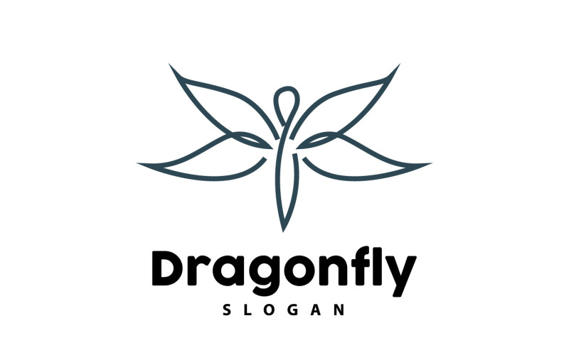 Logo Libellule Volant Animal Vector Design MinimalisteV13
