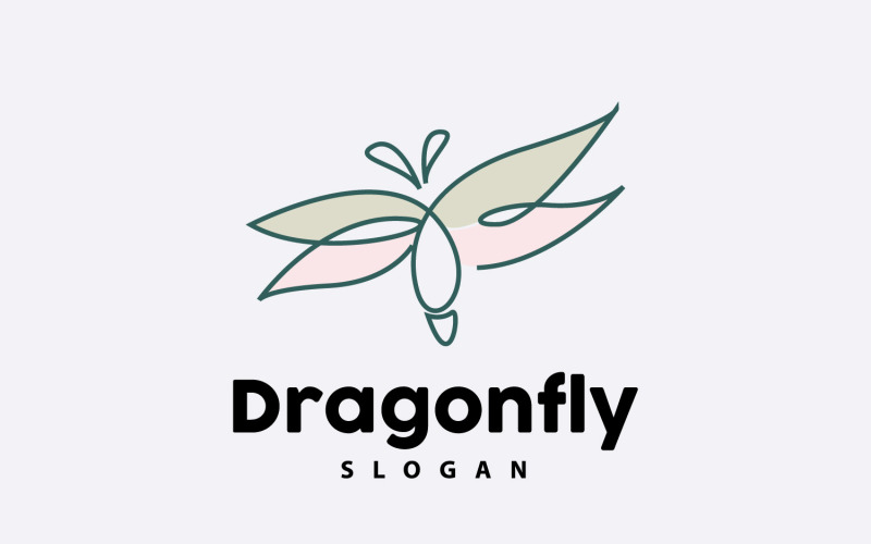 Logo Libellule Volant Animal Vector Design MinimalisteV3