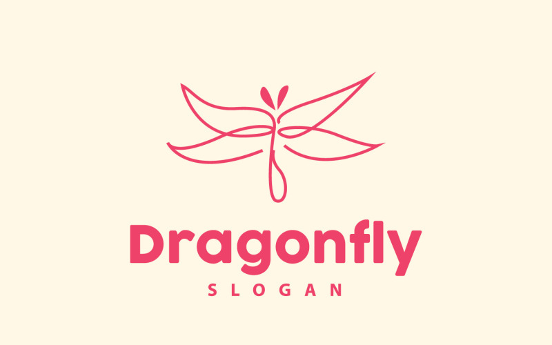 Logo Libellule Volant Animal Vector Design MinimalisteV6