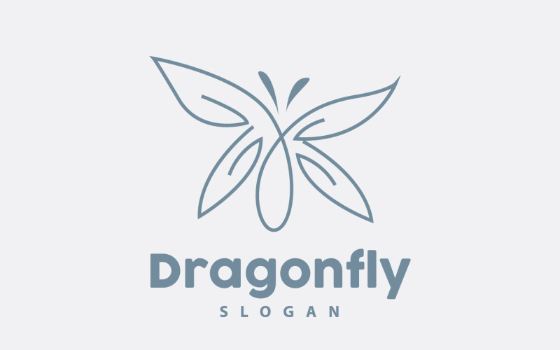 Logo Libellule Volant Animal Vector Design MinimalisteV9