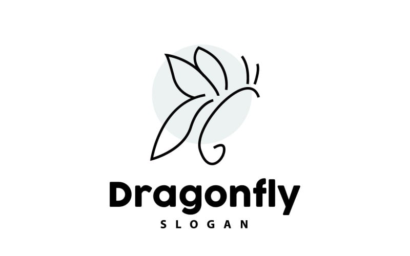Logotipo de libélula vetor de animal voador Design minimalista V4