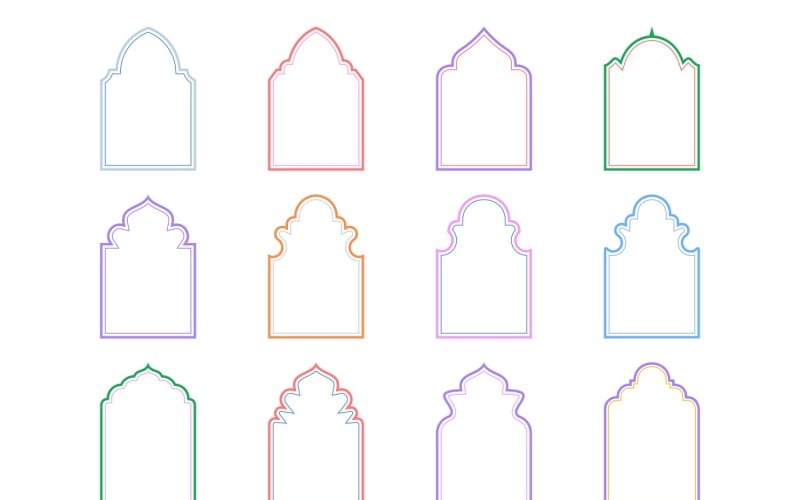 Islamic Arch Design dubbla linjer Set 12 - 13