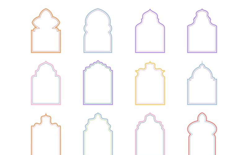 Islamic Arch Design dubbla linjer Set 12 - 3