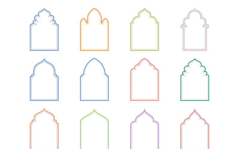 Islamic Arch Design dubbla linjer Set 12 - 6
