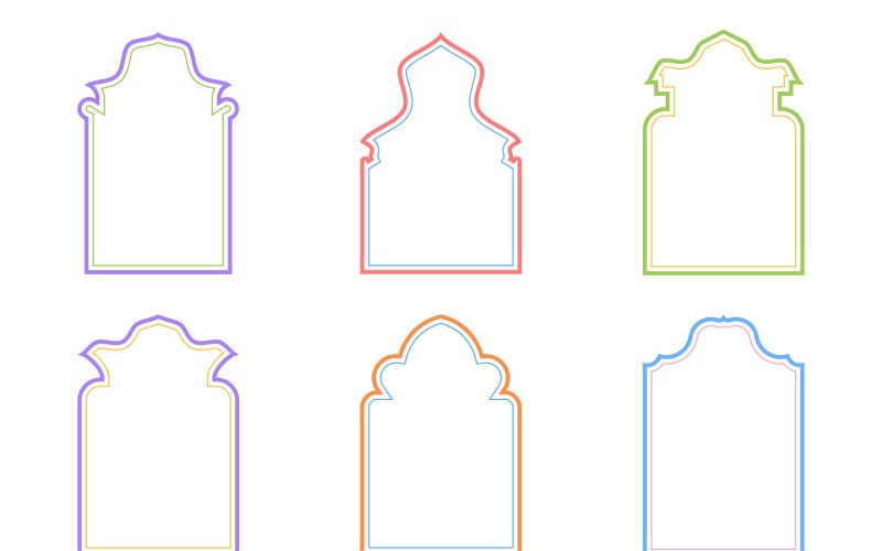 Islamic Arch Design dubbla linjer Set 6 - 20