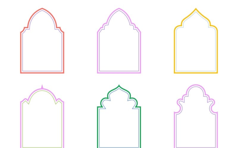 Islamic Arch Design dupla vonalú készlet 6-21
