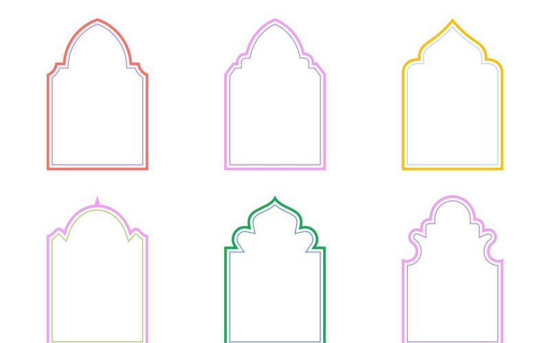 Islamic Arch Design dubbla linjer Set 6 - 21