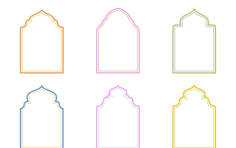 Islamic Arch Design dubbla linjer Set 6 - 22