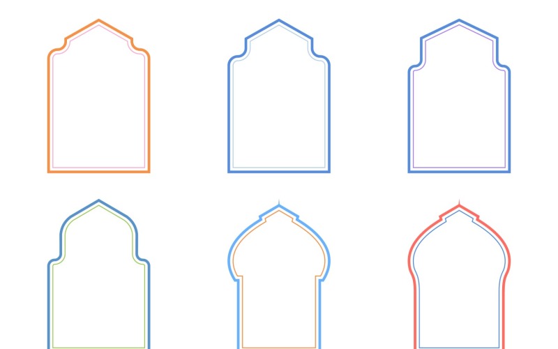 Islamic Arch Design dubbla linjer Set 6 - 23