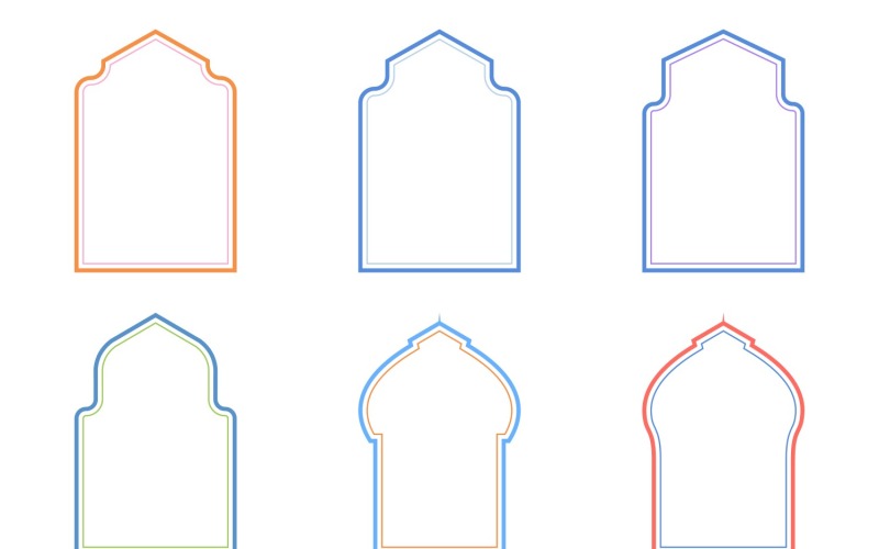 Islamic Arch Design dubbla linjer Set 6 - 23