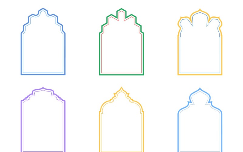 Islamic Arch Design dubbla linjer Set 6 - 26