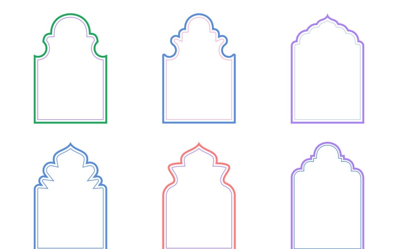 Islamic Arch Design dubbla linjer Set 6 - 29