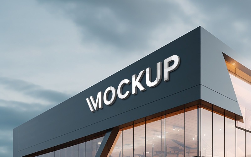 3d gebouwbord mockup psd