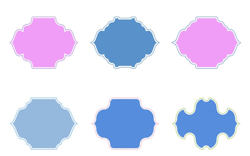Glyphe de conception de cadre islamique avec contour, ensemble 6 à 30