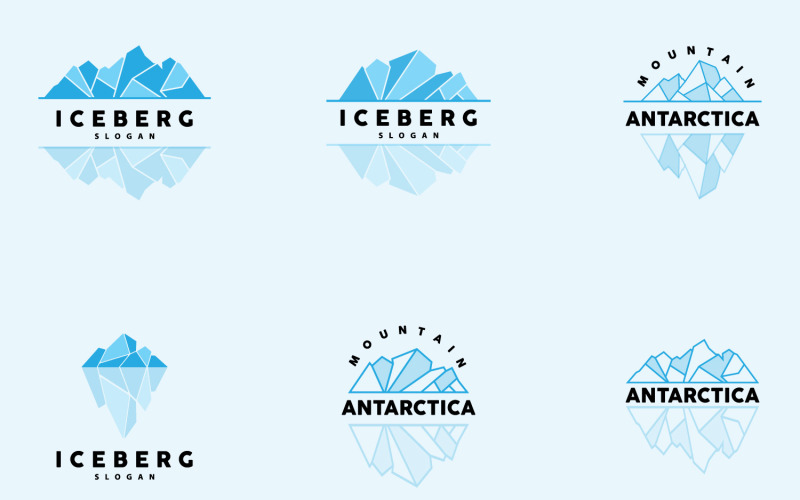 Antarctische koude berg ijsberg logo ontwerpV12