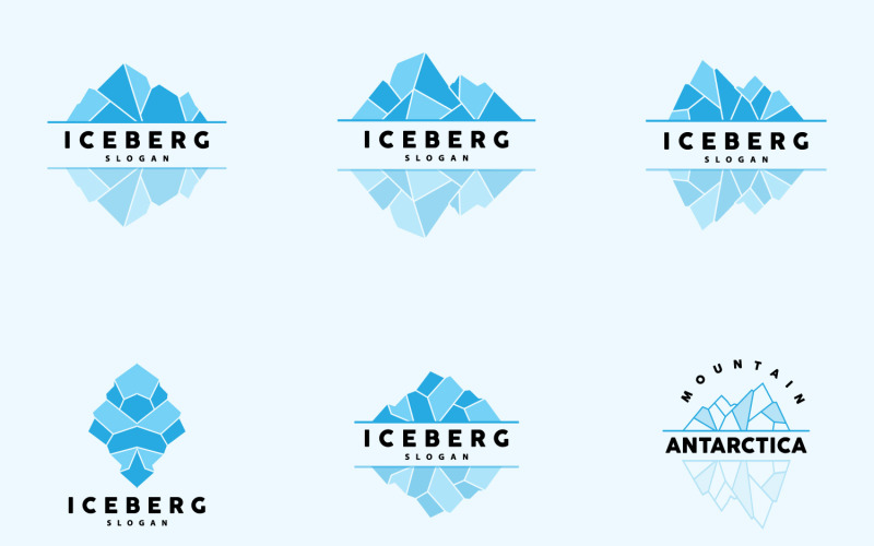Antarctische koude berg ijsberg logo ontwerpV14