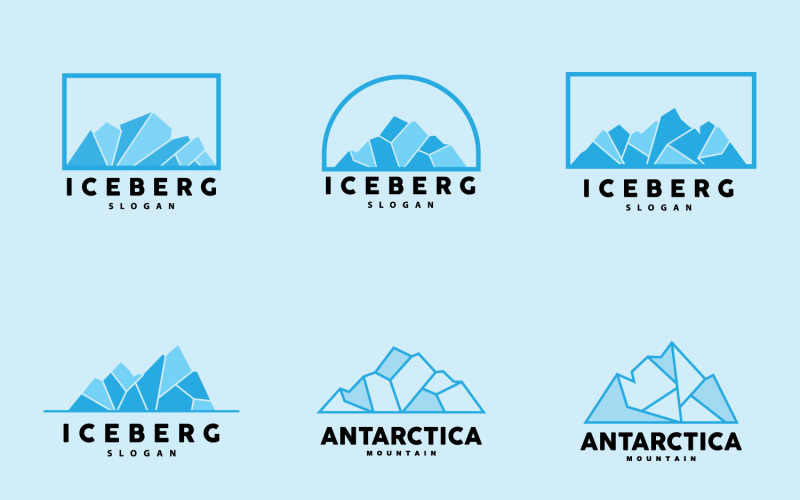 Antarctische koude berg ijsberg logo ontwerpV7