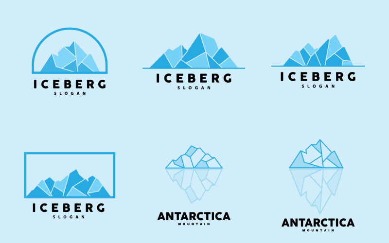 Création de logo Iceberg de montagne froide de l'AntarctiqueV5