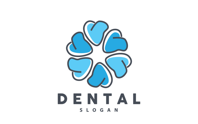 Logo zęba Zdrowie stomatologiczne wektor CareV8
