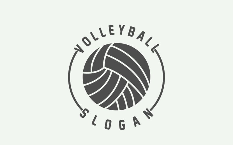 Logotipo De Voleibol Deporte Diseño SimpleV4