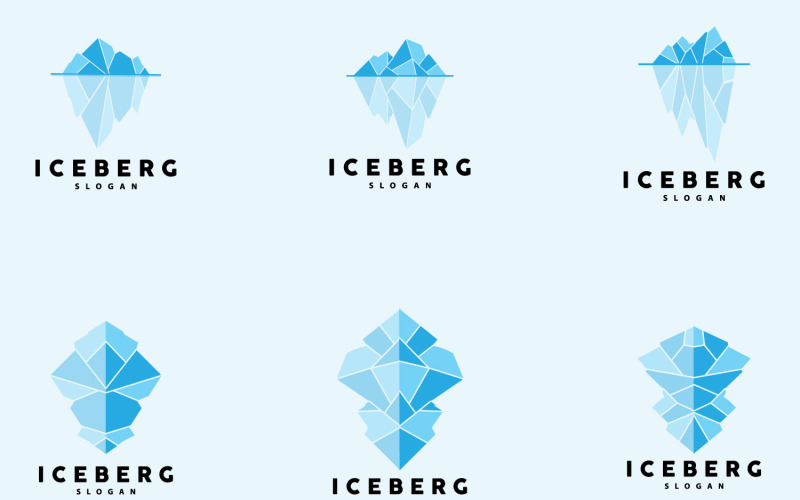 南极冷山冰山标志设计V11