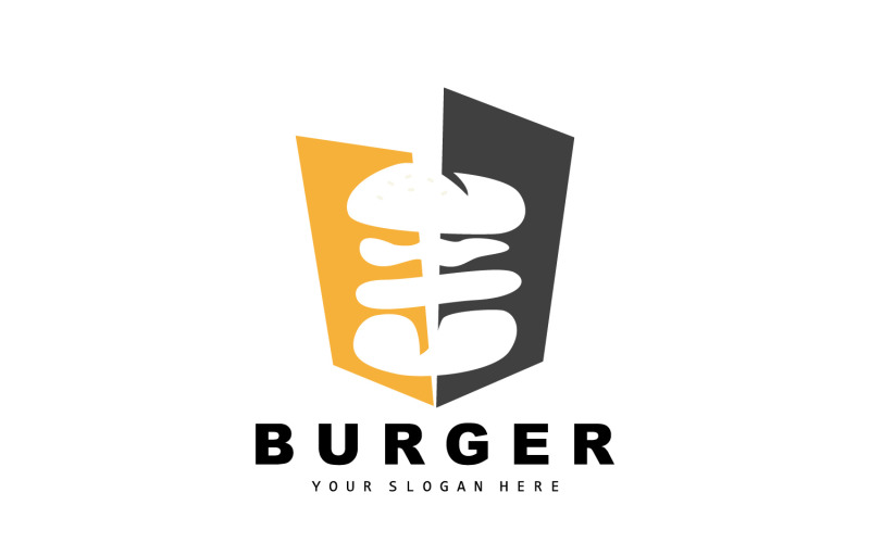 Design de logotipo de hambúrguer Fast Food HotV12