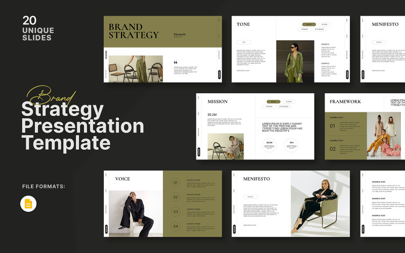 Die Markenstrategie Googleslide-Präsentation